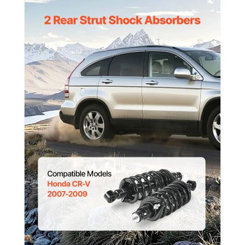 Rear Shock Absorber Strut Assembly, 2Pcs Shock and Strut Assembly with Coil Spring, Compatible with 2007-2009 Honda CR-V Models, Automotive Replacement Struts for OE 172497L 172497R
