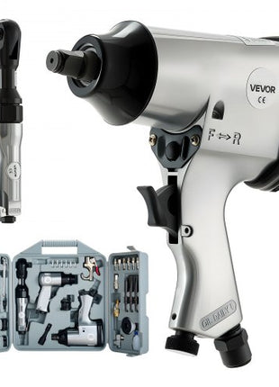 50 Pieces Pro Air Tool and Accessories Kit - 1/2" Air Impact Wrench, 3/8" Ratchet Wrench, 4500BPM Hammer, Blow Gun & Full Accessories for Auto Repairs, Home DIY Projects - with Storage Case
