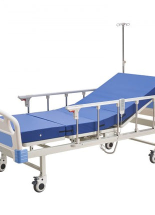 Premium 2 Function Full Electric Hospital Bed, ICU Electric Medical Bed with Backrest & Legrest Adjustment, 5" Locking Casters, High-Density Foam Mattress for Home Hospital, 550LBS Loading