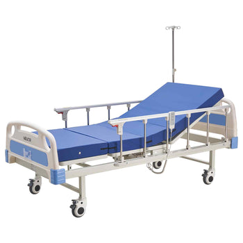 Premium 2 Function Full Electric Hospital Bed, ICU Electric Medical Bed with Backrest & Legrest Adjustment, 5" Locking Casters, High-Density Foam Mattress for Home Hospital, 550LBS Loading