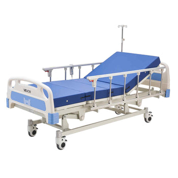 Premium 3 Function Full Electric Hospital Bed, ICU Electric Medical Bed with Backrest, Legrest & Height Adjustment, 5" Locking Casters, High-Density Mattress for Home Hospital, 550LBS Loading