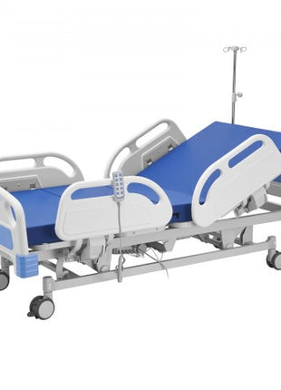 Premium 5 Function Full Electric Hospital Bed, ICU Electric Medical Bed with Trendelenburg & Reverse Trendelenburg, 5" Locking Casters & High-Density Mattress for Home Hospital, 550LBS Loading