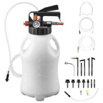 Transmission Fluid Pump, 8 L Pneumatic Oil Fluid Extractor, ATF Refill Dispenser Transfer Pump with 15 ATF Adapters, Oil Extractor Dispenser with HDPE Tank for Cars, Boats, Lawn Mowers