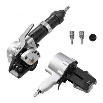 Pneumatic Steel Strapping Machine, 8500 N Tension Force, Metal Strapping Tool Tensioner and Cutter Sealer for 0.748 in Width Metal Belt, Heavy Duty Split Type Baler for High Tensile Packaging