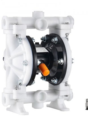 Air Operated Double Diaphragm Pump, 4.4 GPM, 1-1/2 inch Inlet & Outlet Pneumatic Waste Oil Transfer Pump, Max 100 PSI, Polypropylene Body, Air-Operated for Diesel, Grease, Kerosene, Gasoline