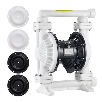 Air Operated Double Diaphragm Pump, 25 GPM, 1 inch Inlet & Outlet Pneumatic Waste Oil Transfer Pump, Max 100 PSI, Polypropylene Body, Air-Operated for Diesel, Grease, Kerosene, Gasoline & Oil