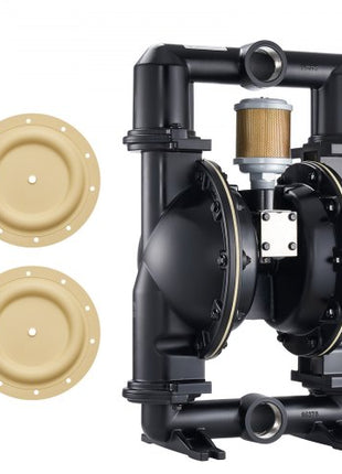 Air Operated Double Diaphragm Pump, 158 GPM, 2 inch Inlet & Outlet Pneumatic Waste Oil Transfer Pump, Max 114 PSI, Aluminum Alloy Body, Air-Operated for Diesel, Grease, Kerosene, Gasoline & Oil
