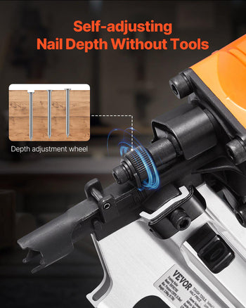 Framing Nailer, 2" to 3-1/2" 21 Degree Full Round Head Pneumatic Framing Nailer with Dual Trigger Modes & Tool-Less Depth Adjustment, 80-120PSI Pro Air Nail Gun for Framing Flooring Decking