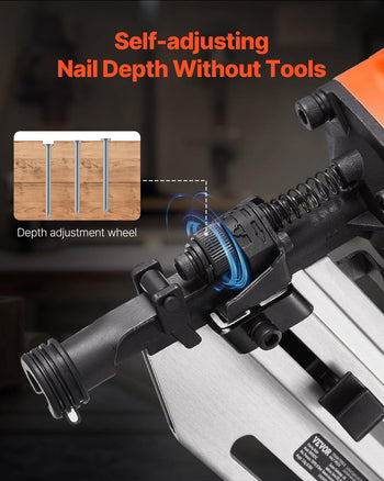 Framing Nailer, 80-120PSI Air Nail Gun, 2" to 3-1/2" 21 Degree Full Round Head Pneumatic Framing Nailer with Tool-Less Depth Adjustment & Dual Trigger Modes, Ideal for Framing Decking Flooring