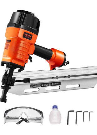 Framing Nailer, 80-120PSI Air Nail Gun, 2" to 3-1/2" 21 Degree Full Round Head Pneumatic Framing Nailer with Tool-Less Depth Adjustment & Dual Trigger Modes, Ideal for Framing Decking Flooring