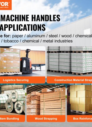 Pneumatic Strapping Tool, for 3/4"-1" Width PET Plastic Belt, Packaging Strapping Machine, Handheld Baler, Automatic Packaging Machine with 4000N Max Tension, Portable Banding Strapping Kit