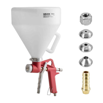 Air Texture Spray Gun, 1.45 Gallon Air Hopper Spray Gun, Professional Drywall Texture Painting Sprayer with 3 Nozzles (3.5mm, 6mm, 8mm) for Popcorn, Knockdown, Orange Peel Textures