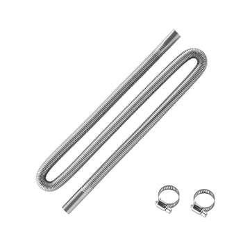 Exhaust Hose, 58.7 inch Stainless Steel Exhausts Hose, Diesel Heater Flexible Exhaust Pipe with 2 Hose Clamps, Exhausts Hoses Kit Diesel Heater Accessories for 2KW 5KW 8KW Diesels Heaters