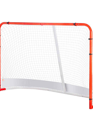 Street Hockey Net, Indoor Outdoor Steel Hockey Goal, Official Regulation Pro Hockey Training Goal Set, Portable Hockey Goal with Net, Easy Assemble, 72" x 48", White/Red