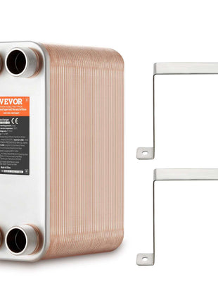 Heat Exchanger, 5"x 12" 80 Plates Brazed Plate Heat Exchanger, Copper/316L Stainless Steel Water To Water Heat Exchanger For Floor Heating, Water Heating, Snow Melting, Beer Cooling