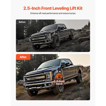 2.5 Inch Front Leveling Lift Kit for 2011-2023 Ford F250 F350 F450 Super Duty 4WD Models, Chassis Level Kit with Track Bar Relocation Bracket, Coil Spring Spacers, Isolators, Shock Extenders