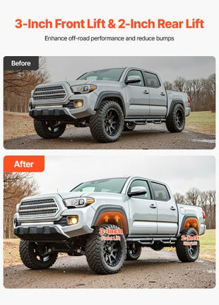 3 Inch Front and 2 Inch Rear Leveling Lift Kit for 2003-2022 Toyota 4Runner 2WD/4WD, 2007-2015 Toyota FJ Cruiser 2WD/4WD, Chassis Level Kit with 2 Bottom Strut Spacers and 2 Coil Spring Spacers
