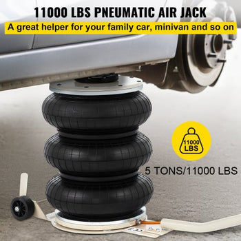 Pneumatic Jack, 5 Ton/11023 lbs Triple Bag Air Jack, Lifting Height 6.3-15.75 Inch, Inflatable Car Jack with Long Handle, Lifter Pneumatic Air Jack for Garage Car Lifting Repair