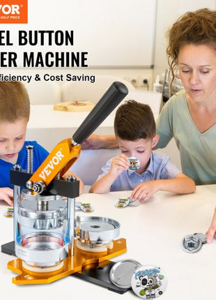 Button Maker Machine, 75 mm (3 inch) Badge Punch Press Kit, Children DIY Gifts Pin Maker, Button Making Supplies with 100pcs Button Parts & Circle Cutter & Magic Book