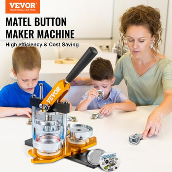 Button Maker Machine, 75 mm (3 inch) Badge Punch Press Kit, Children DIY Gifts Pin Maker, Button Making Supplies with 100pcs Button Parts & Circle Cutter & Magic Book