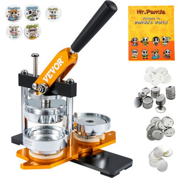 Button Maker Machine, 75 mm (3 inch) Badge Punch Press Kit, Children DIY Gifts Pin Maker, Button Making Supplies with 100pcs Button Parts & Circle Cutter & Magic Book