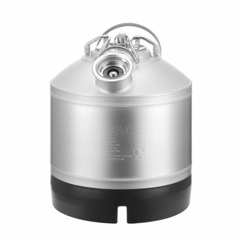 Cleaning Keg, 1.75 Gallon/6.5L Keg Line Cleaning Kit with D Coupler Connection & Rubber Base, Beer Lines Cleaner Used for Beer Line Cleaning, 304Stainless Steel Kegerator Beers Lines Cleaner Kit