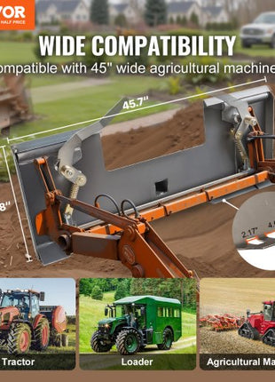 Skid Steer Attachment Plate, 1/4" Thick Skid Steer Mount Plate with 2.28" Hitch Receiver, 3000 LBS Quick Attachment Loader Plates, Compatible with Deere, Kubota, Bobcat, Mahindra Steer, Tractor