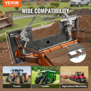 Skid Steer Attachment Plate, 3/8" Skid Steer Mount Plate with 2.28" Hitch Receiver, 7000lbs Quick Attachment Loader Plates, Compatible with Deere, Kubota, Bobcat, Mahindra Skids Steers, Tractor