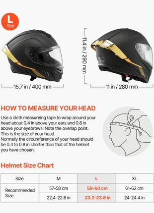 Full Face Motorcycle Helmets, Dual-Visor Motorcycle Street Bike Helmet, Lightweight Comfortable Motocross Dirt Bike Helmet for Adults Men and Women - DOT & ECE Approved (L Size)
