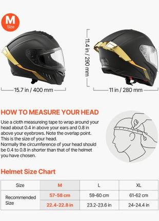 Full Face Motorcycle Helmets, Dual-Visor Motorcycle Street Bike Helmet, Lightweight Comfortable Motocross Dirt Bike Helmet for Adults Men and Women - DOT & ECE Approved (M Size)