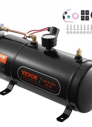 12V Air Compressor with Tank 0.8 Gallon/3 L, Train Horn Air Compressor, 120 psi Working Pressure Onboard Air Compressor System for Train Air Horns, Inflating Tires, Air Mattresses