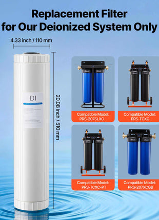 Deionized Filter for Spotless Car Wash System, 2 x 4L Mixed-Bed DI Resin Filter Replacement - Compatible with PRS-207SLXC, PRS-TCXC, PRS-TCXC-PT, PRS-207XCGB Deionized Water System
