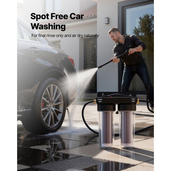 Deionized Water System for Car Wash, Spotless Car Wash Water System with 2 x 0.5L Color Changing Resin, Spot-Free Deionized Water Filter for Cars RVs Motorcycles Windows