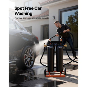 Deionized Water System for Car Wash, Spotless Car Wash Water System with 2 x 4L DI Resin, Bypass Valve & TDS Meter, Portable Sport-Free Water Deionizer Filter for Cars RVs Windows