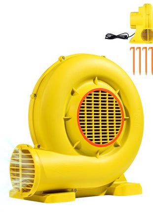 Inflatable Blower, 680&750W, 1.0HP Bounce House Blower, Pump Commercial Air Blower for Inflatables, 3400RPM Bouncy Castle Electric Air Blower Fan Perfect for Bounce House, Waterslides, Yellow