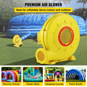 Air Blower, 450W 0.6HP Inflatable Blower, Portable and Powerful Bounce House Blower, 1750Pa Commercial Air Blower Pump Fan, Used for Inflatable Bouncy Castle and Jump  Tested to UL Standards