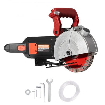 Wall Chaser, 2500W 38mm/1.5" Cutting Width,Wall Groove Cutting Machine 52mm/2" Cutting Depth,Wall Slotting Machine With 5 Saw Blades 6.3" Diameter 6300r/Min,One-time Forming Dustless
