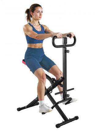 Squat Machine, Deep Squat Rowing Machine for Home, Easy Setup & Foldable Exercise Equipment, Glute Trainer Machine with 12-Gear Adjustable Resistance, Glutes & Leg Home Workout Machine, Black