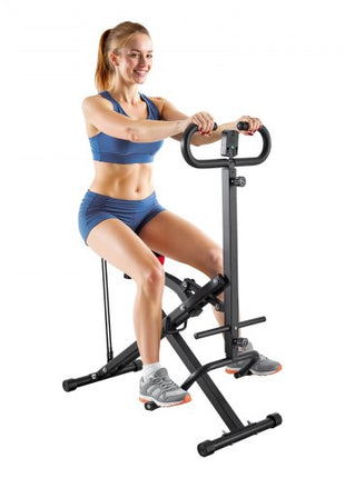 Squat Machine, Deep Squat Rowing Machine for Home, Easy Setup & Foldable Exercise Equipment, Glute Trainer Machine with 2 High-Strength Resistance Bands, Glutes & Leg Home Workout Machine, Black