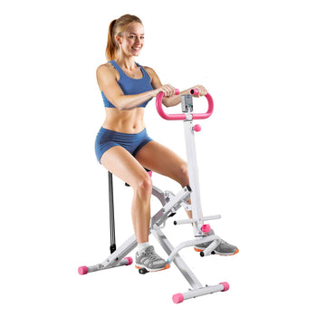 Squat Machine, Deep Squat Rowing Machine for Home, Easy Setup & Foldable Exercise Equipment, Glute Trainer Machine with 3 High-Strength Resistance Bands, Glutes & Leg Home Workout Machine, White
