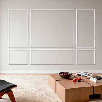 Wall Molding 3 Pack, Wainscoting Panels Kit, Lightweight Paintable Polystyrene, Easy to Install Accent Wall Trim for Interior Décor Living Room, Bedroom, Home, White (31x63 + 31x24 in)