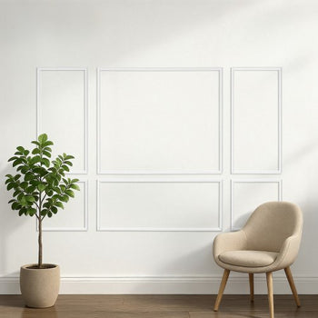 Wall Molding 3 Pack, Wainscoting Panels Kit, Lightweight Paintable Polystyrene, Easy to Install Accent Wall Trim for Interior Décor Living Room, Bedroom, Home, White (23x56.3 + 23x23 in)