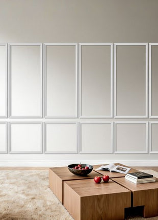 Wall Molding 6 Pack, Wainscoting Panels Kit, Lightweight Paintable Polystyrene, Easy to Install, Waterproof Accent Wall Trim for Interior Décor Living Room, Bedroom, White (24x54 + 24x24 in)