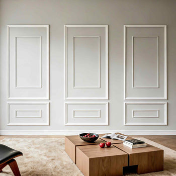 Wall Molding 3 Pack, Wainscoting Panels Kit with Dual-Line Wide & Narrow Profile, Lightweight Paintable Polystyrene, Easy to Install Accent Wall Trim for Interior Living Room, Bedroom,White