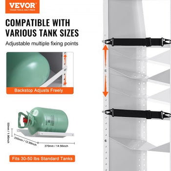 Refrigerant Tank Rack, with 3 x 30-50lb Bottle Tanks, Cylinder Tank Rack 14.64x13.97x46.06 in, Refrigerant Cylinder Rack Gas Cylinder Racks and Holders for Freon, Gases, Oxygen, Nitrogen