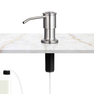 Soap Dispenser for Kitchen Sink, Stainless Steel Built in Sink Soap Dispenser with 47" Extension Tube Kit, Countertop Dish Soap-Dispenser with 360° Rotation Pump Head, for Kitchen Bathroom