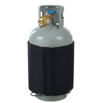 Insulated Band Style Gas Cylinder Warmer, Fits 40 lbs Gas Tanks 120W Propane Heater, Fixed Internal Thermostat Max Temp 90 ℉, Durable Waterproof Oxford Fabric, FCC Listed