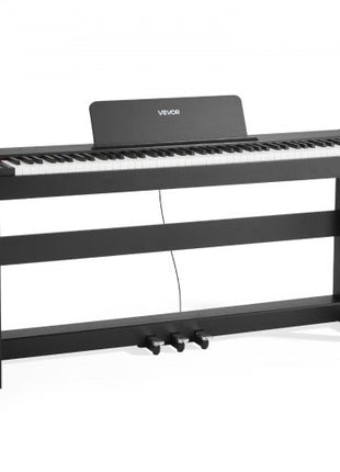 Weighted Digital Piano, 88 Keys Fully Weighted, Electric Piano Keyboard with Furniture Stand, Power Adapter, Triple Pedal, Record Function, 280 Tones, Wireless Connection, for Beginners, Black