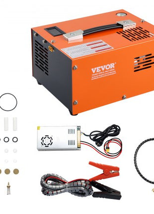 PCP Air Compressor, 4500PSI/30Mpa Portable PCP Airgun Compressor with External Converter, DC12V, AC115V | Oil & Water-Free | Manual-Stop Air Rifle, Paintball and Scuba Tank Compressor Pump