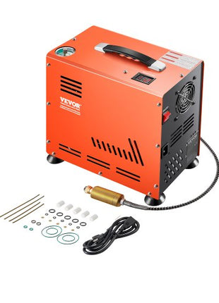 PCP Air Compressor, 800W Dual-Cylinder PCP Airgun Compressor 4500PSI/30Mpa with Built-in Fan Cooling System, Auto-Stop | Oil Free Paintball Tank Compressor for Air Rifle, Scuba Diving Bottle
